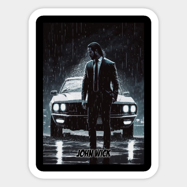 John Wick illustration Sticker by Durro